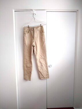 LL Bean fleece lined tan denim jeans NWOT
